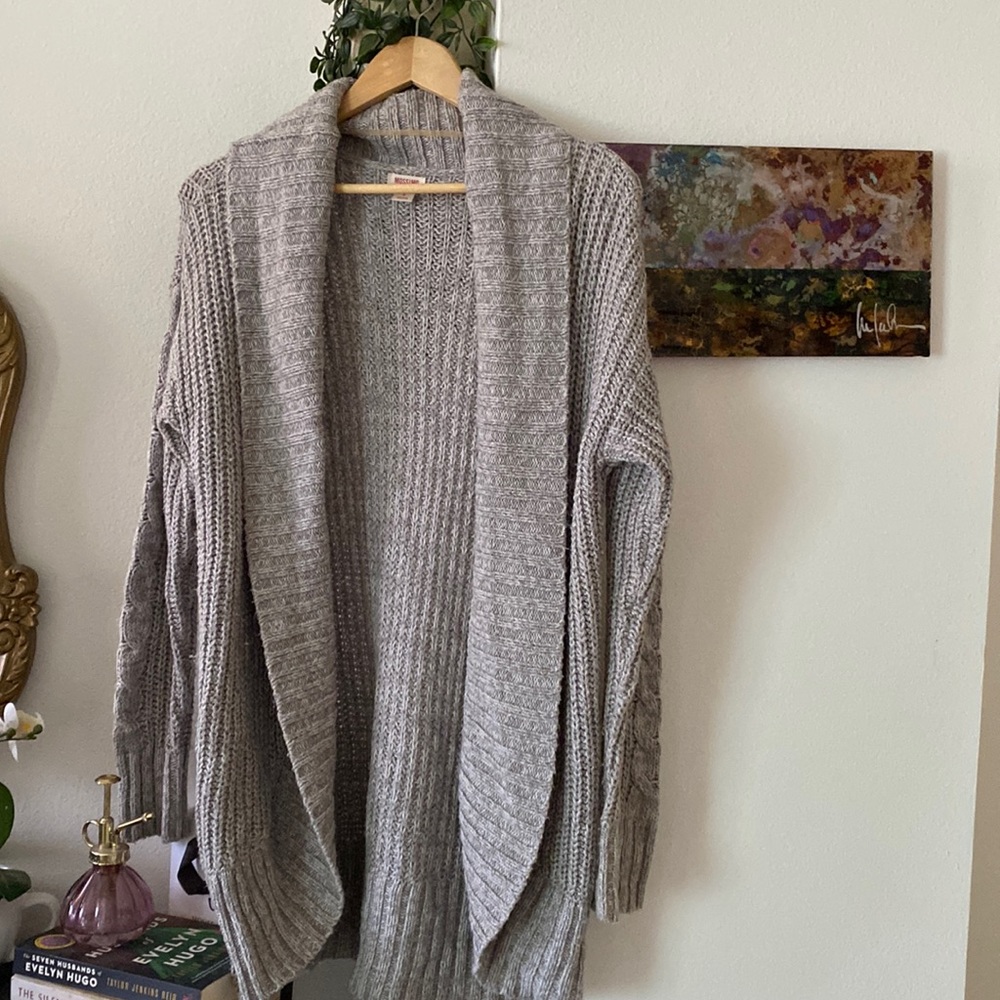 Grey chunky knit cardigan - sz S